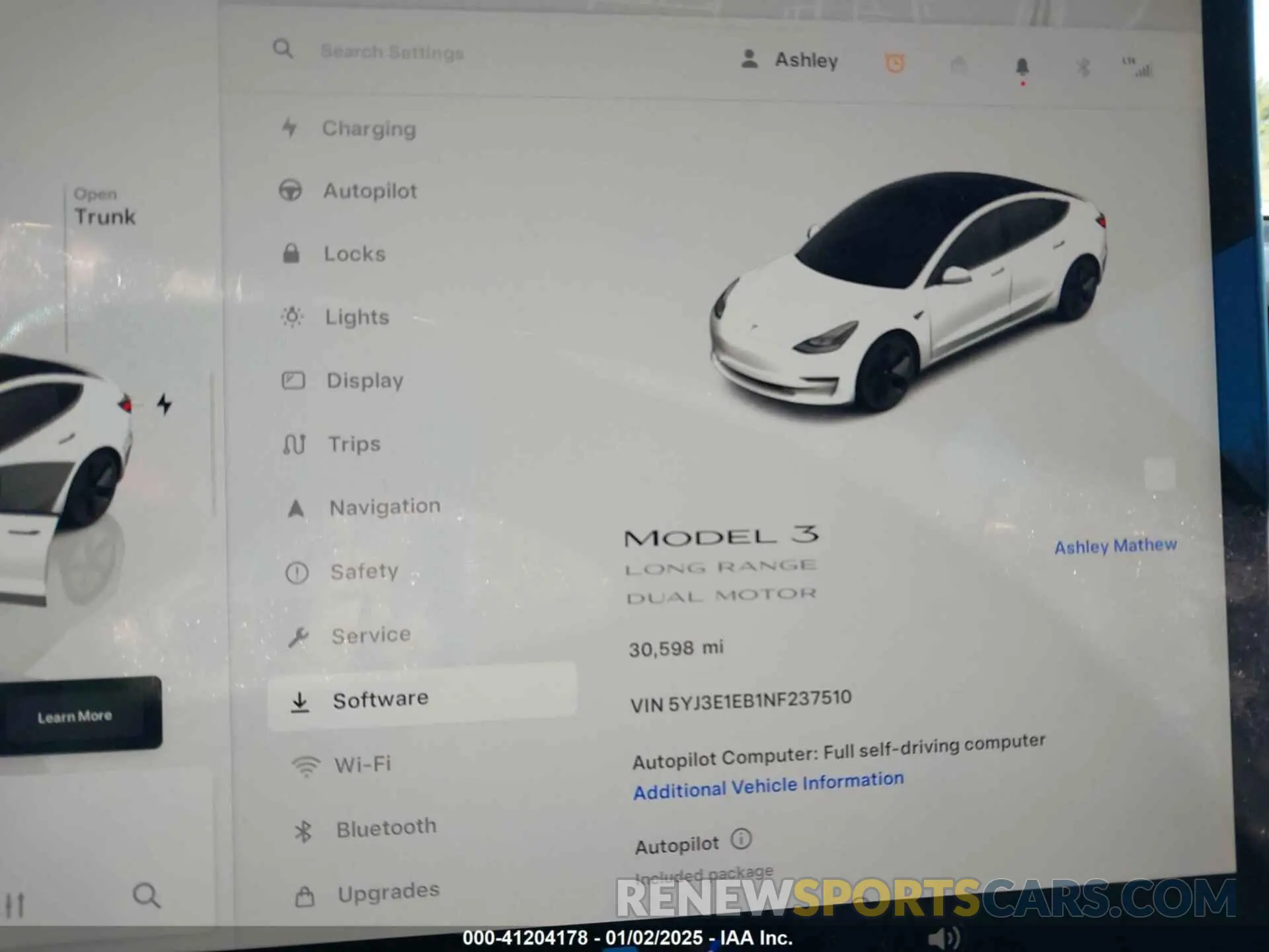 7 fotografías del automóvil dañado 5YJ3E1EB1NF237510 TESLA MODEL 3 2022