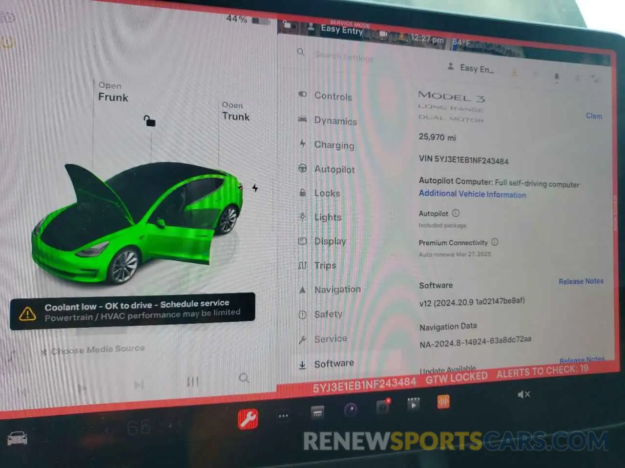 9 fotografías del automóvil dañado 5YJ3E1EB1NF243484 TESLA MODEL 3 2022