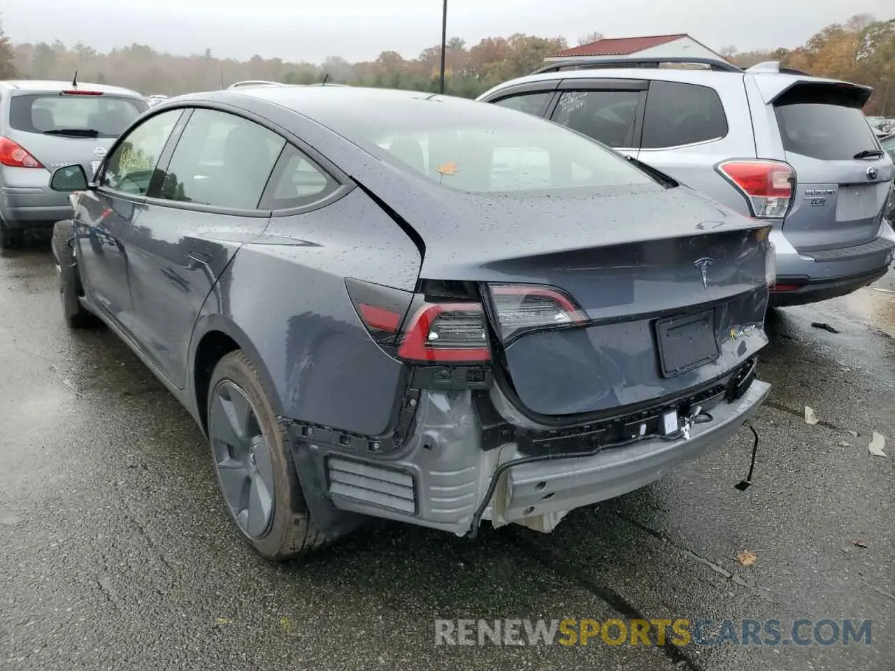 3 fotografías del automóvil dañado 5YJ3E1EB1NF278316 TESLA MODEL 3 2022
