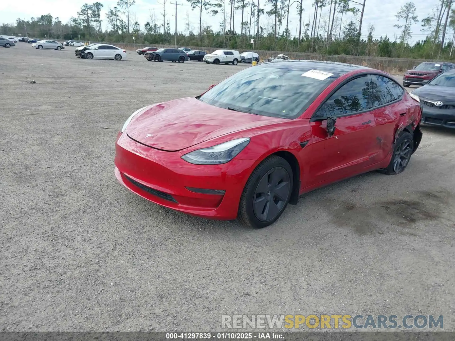 2 fotografías del automóvil dañado 5YJ3E1EB1NF285587 TESLA MODEL 3 2022