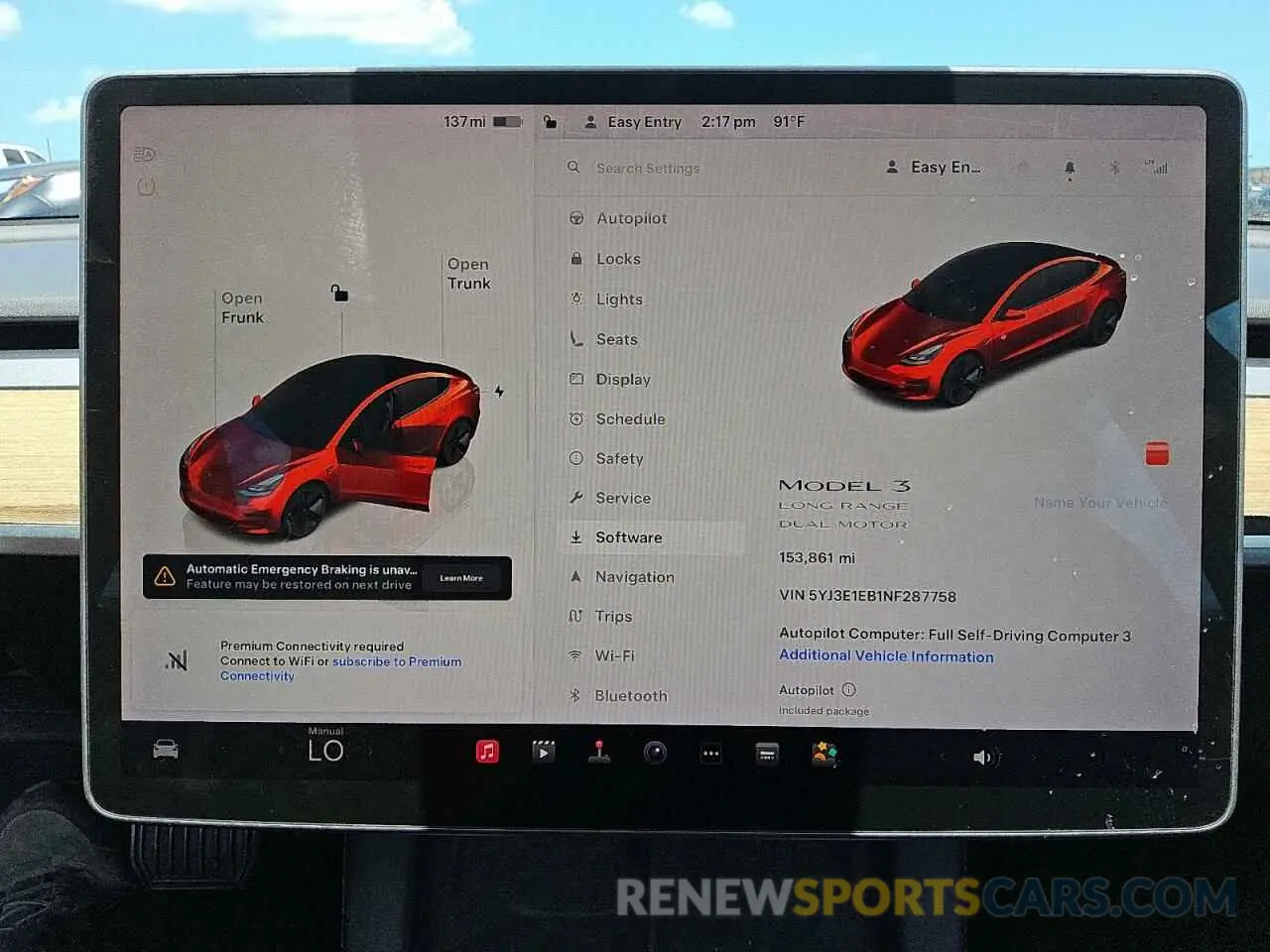 9 fotografías del automóvil dañado 5YJ3E1EB1NF287758 TESLA MODEL 3 2022