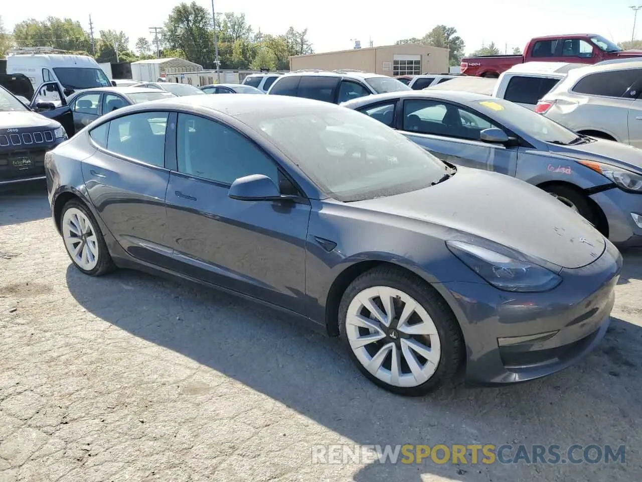 4 fotografías del automóvil dañado 5YJ3E1EB1NF288974 TESLA MODEL 3 2022