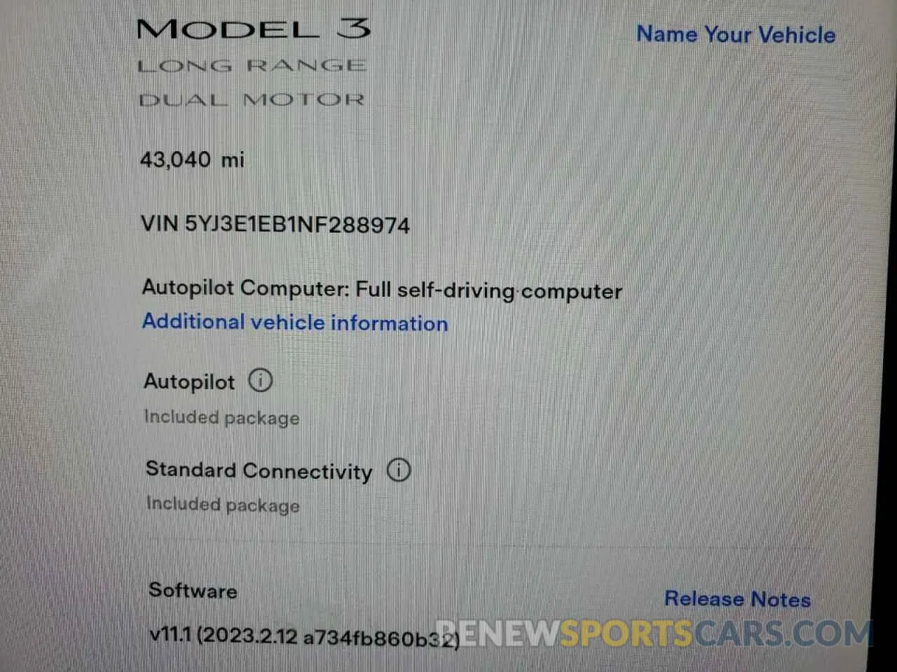 9 fotografías del automóvil dañado 5YJ3E1EB1NF288974 TESLA MODEL 3 2022
