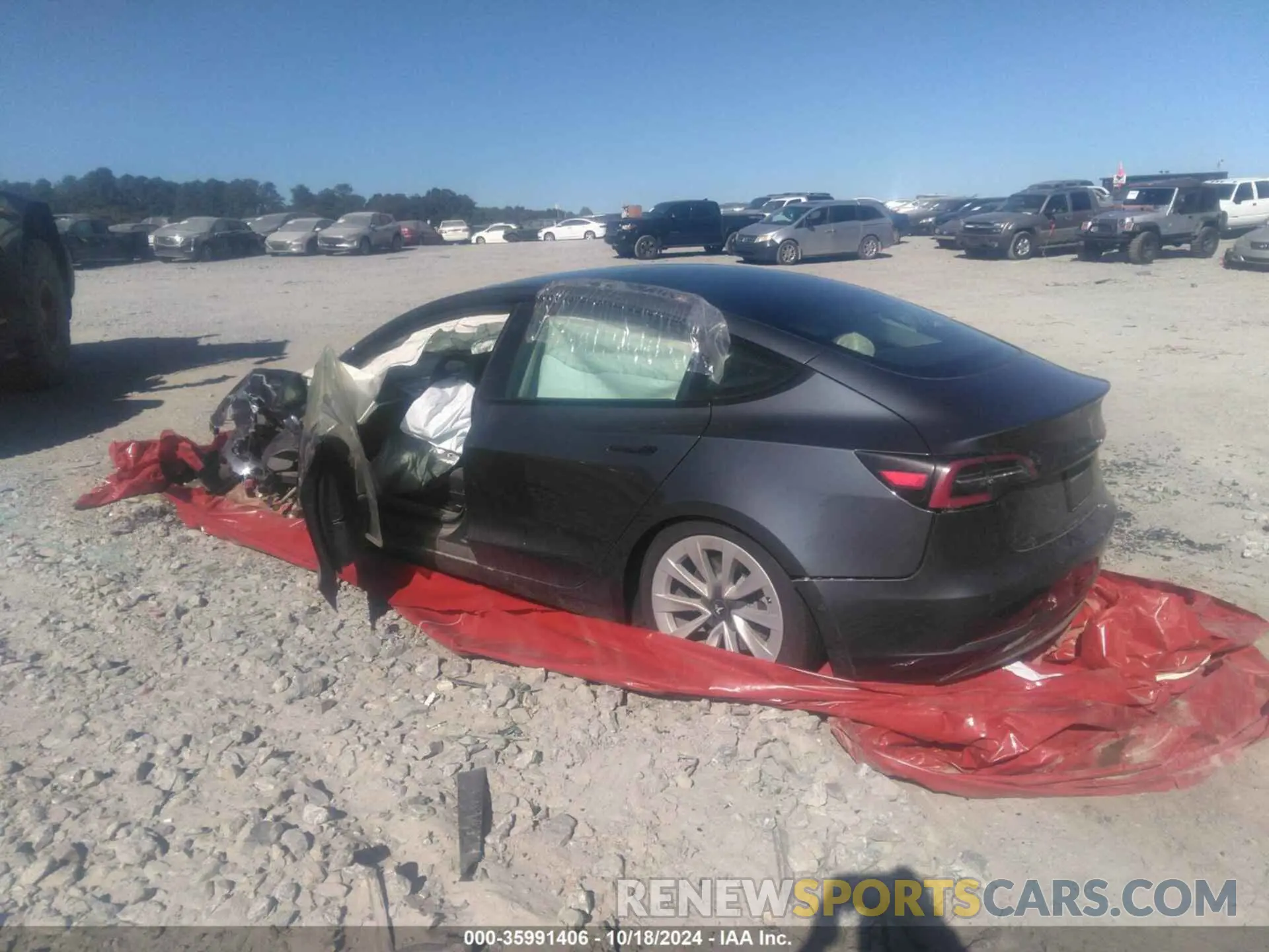 3 fotografías del automóvil dañado 5YJ3E1EB1NF304915 TESLA MODEL 3 2022