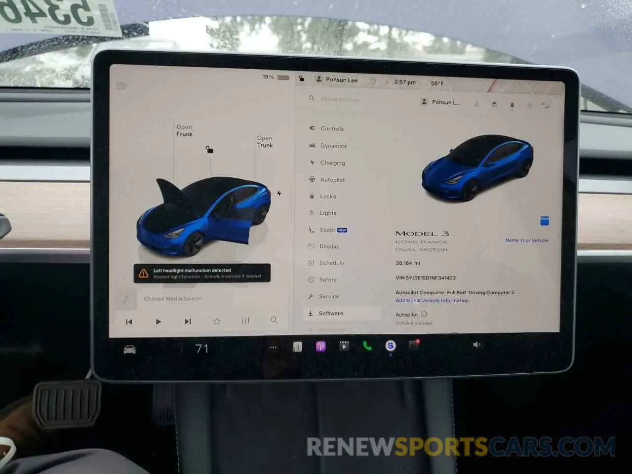 9 fotografías del automóvil dañado 5YJ3E1EB1NF341432 TESLA MODEL 3 2022