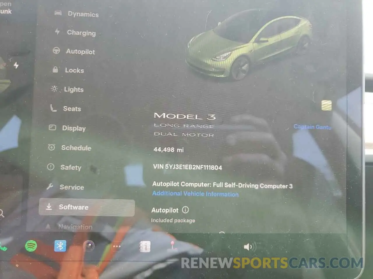 9 fotografías del automóvil dañado 5YJ3E1EB2NF111804 TESLA MODEL 3 2022