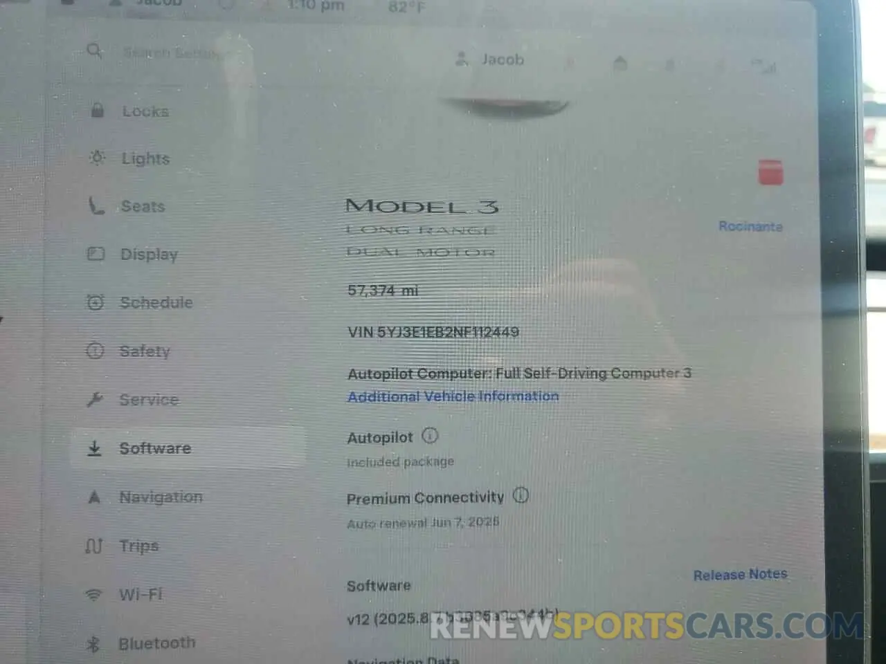 9 fotografías del automóvil dañado 5YJ3E1EB2NF112449 TESLA MODEL 3 2022