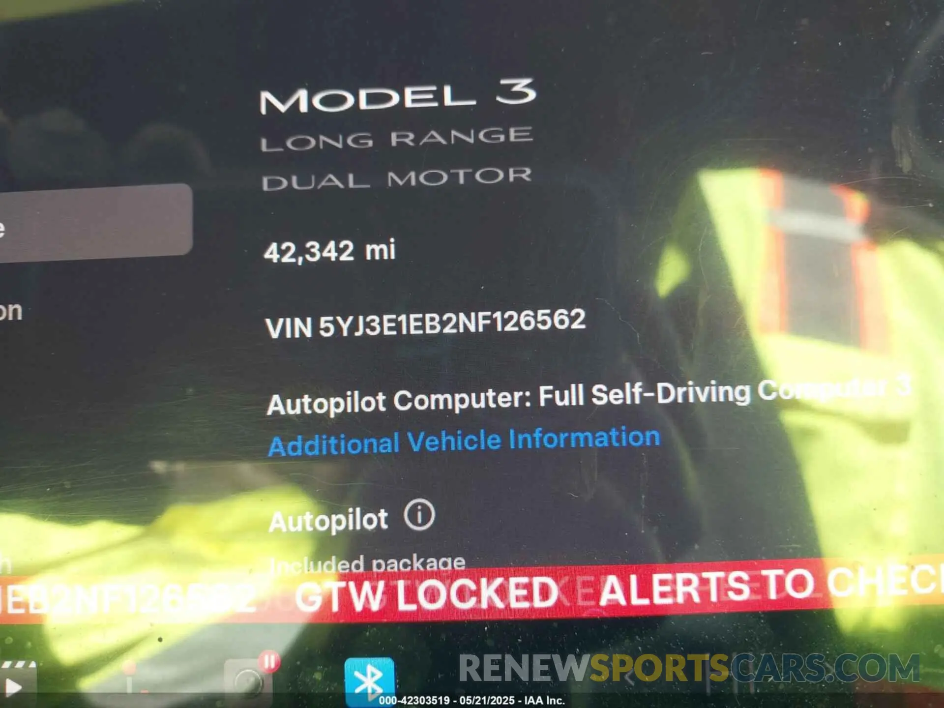 16 fotografías del automóvil dañado 5YJ3E1EB2NF126562 TESLA MODEL 3 2022