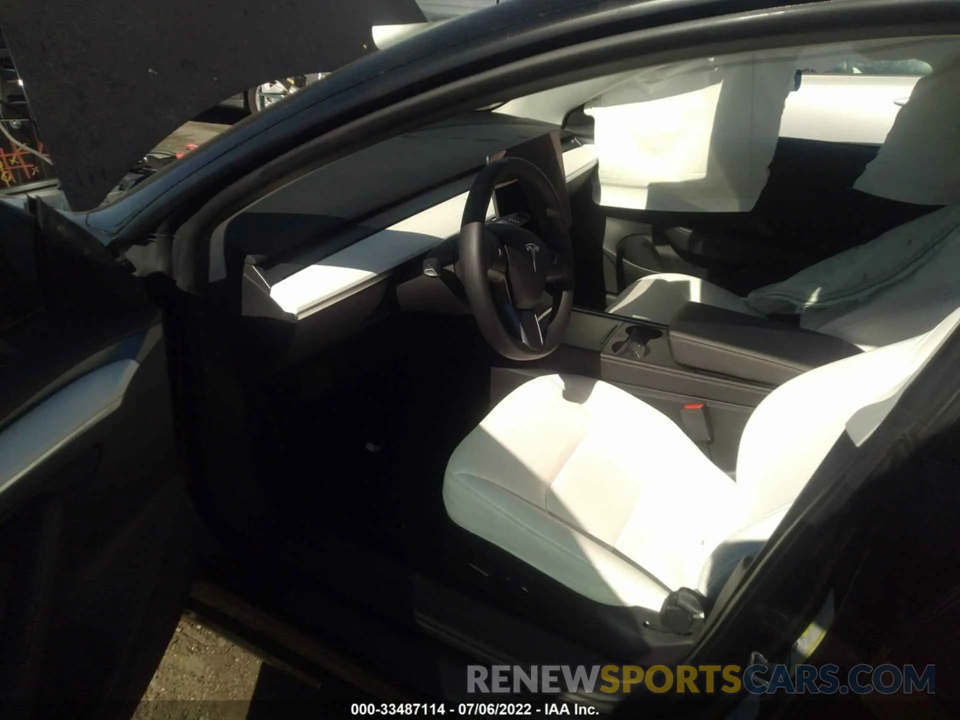5 fotografías del automóvil dañado 5YJ3E1EB2NF137643 TESLA MODEL 3 2022