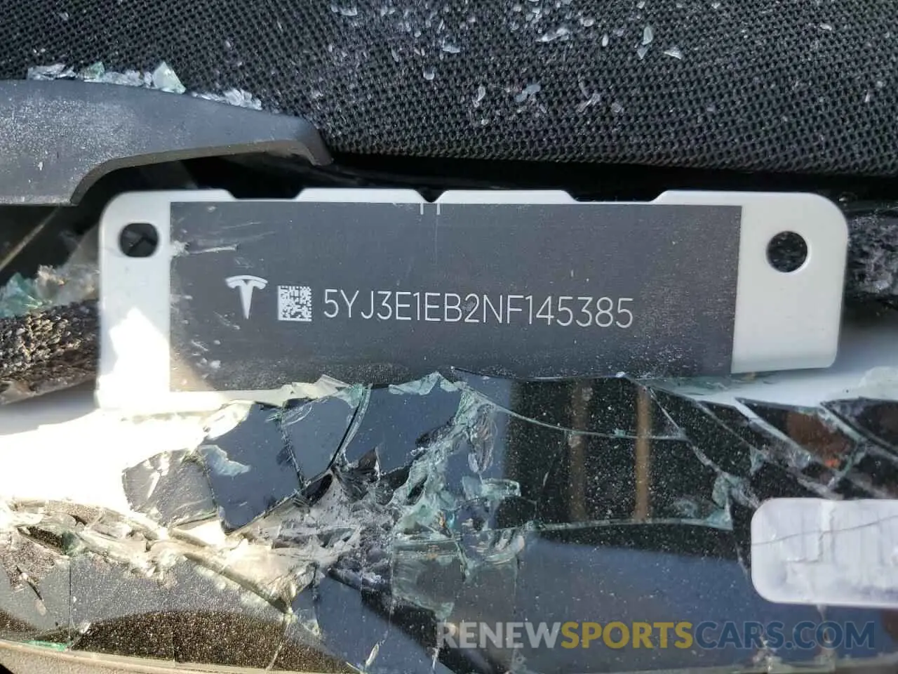 12 fotografías del automóvil dañado 5YJ3E1EB2NF145385 TESLA MODEL 3 2022