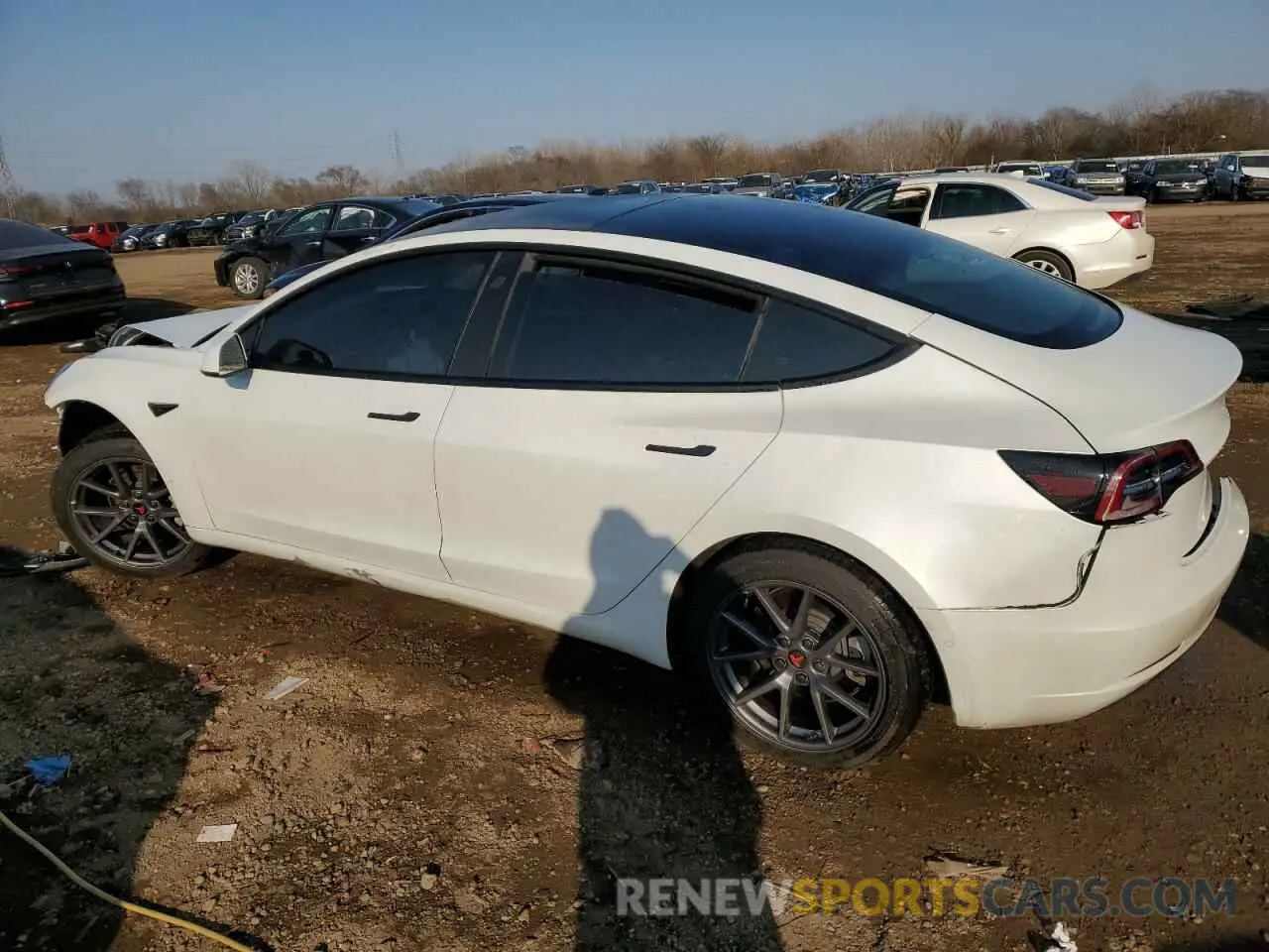 2 fotografías del automóvil dañado 5YJ3E1EB2NF179651 TESLA MODEL 3 2022