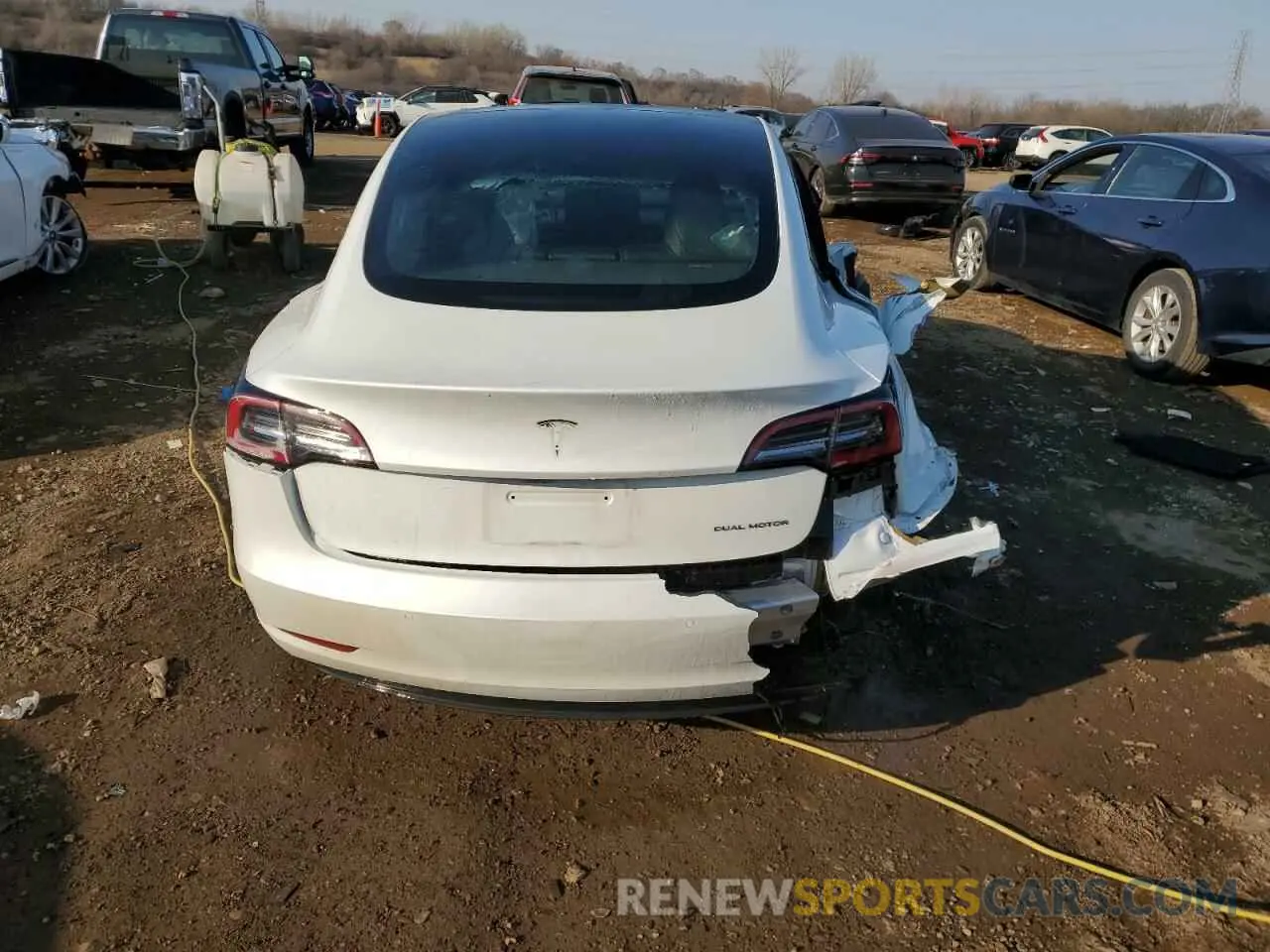 6 fotografías del automóvil dañado 5YJ3E1EB2NF179651 TESLA MODEL 3 2022