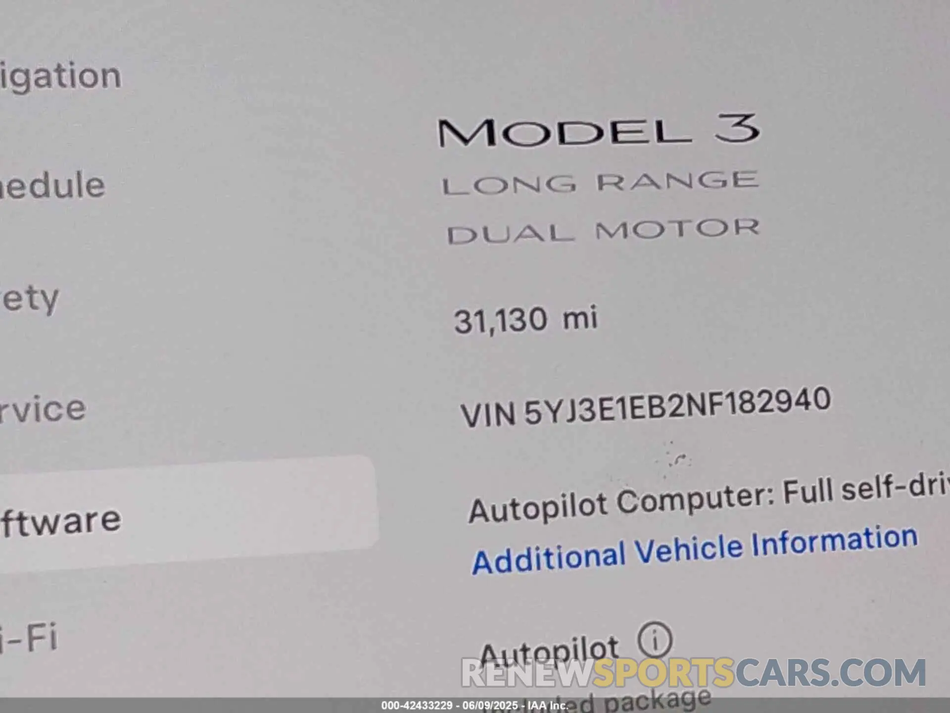 15 fotografías del automóvil dañado 5YJ3E1EB2NF182940 TESLA MODEL 3 2022
