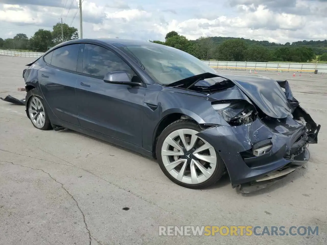 4 fotografías del automóvil dañado 5YJ3E1EB2NF186082 TESLA MODEL 3 2022