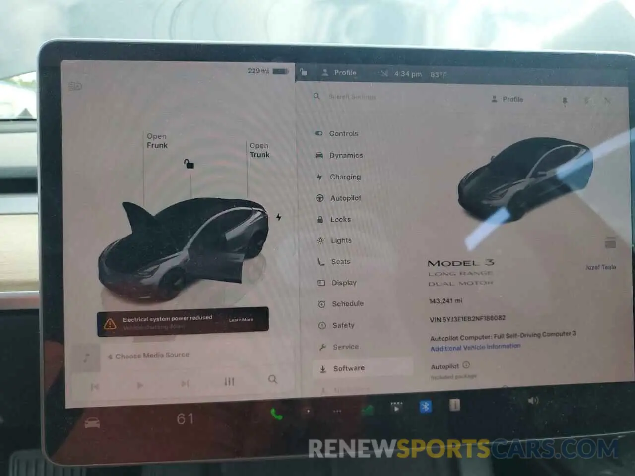 9 fotografías del automóvil dañado 5YJ3E1EB2NF186082 TESLA MODEL 3 2022