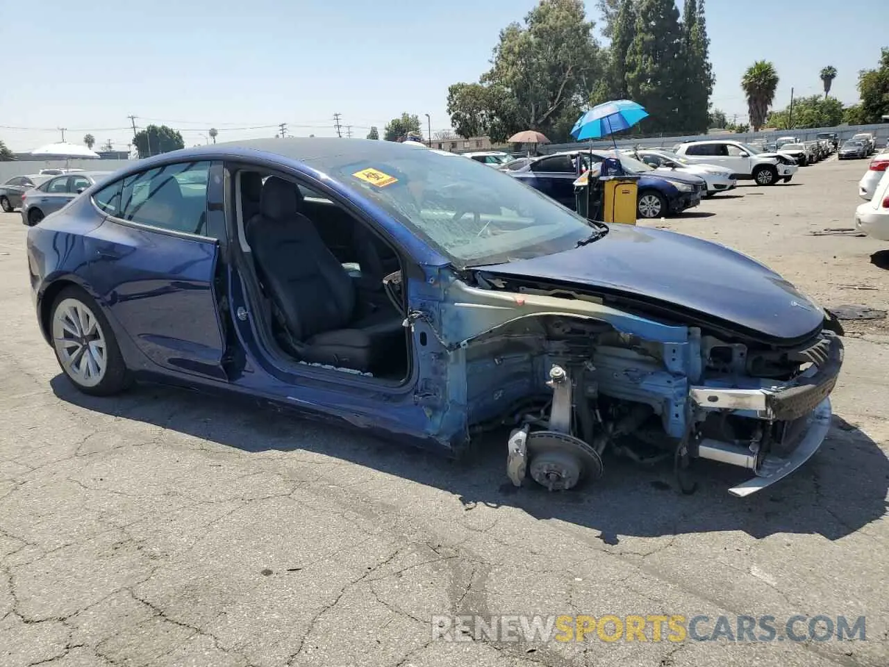 4 fotografías del automóvil dañado 5YJ3E1EB2NF188608 TESLA MODEL 3 2022