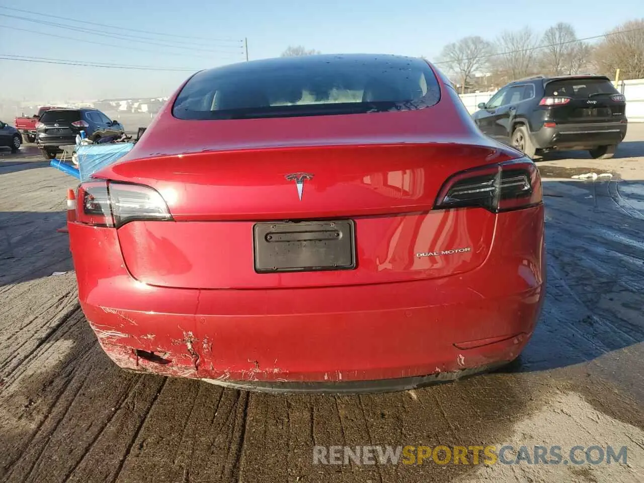 6 fotografías del automóvil dañado 5YJ3E1EB2NF189127 TESLA MODEL 3 2022