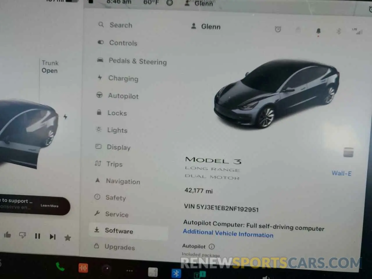 9 fotografías del automóvil dañado 5YJ3E1EB2NF192951 TESLA MODEL 3 2022