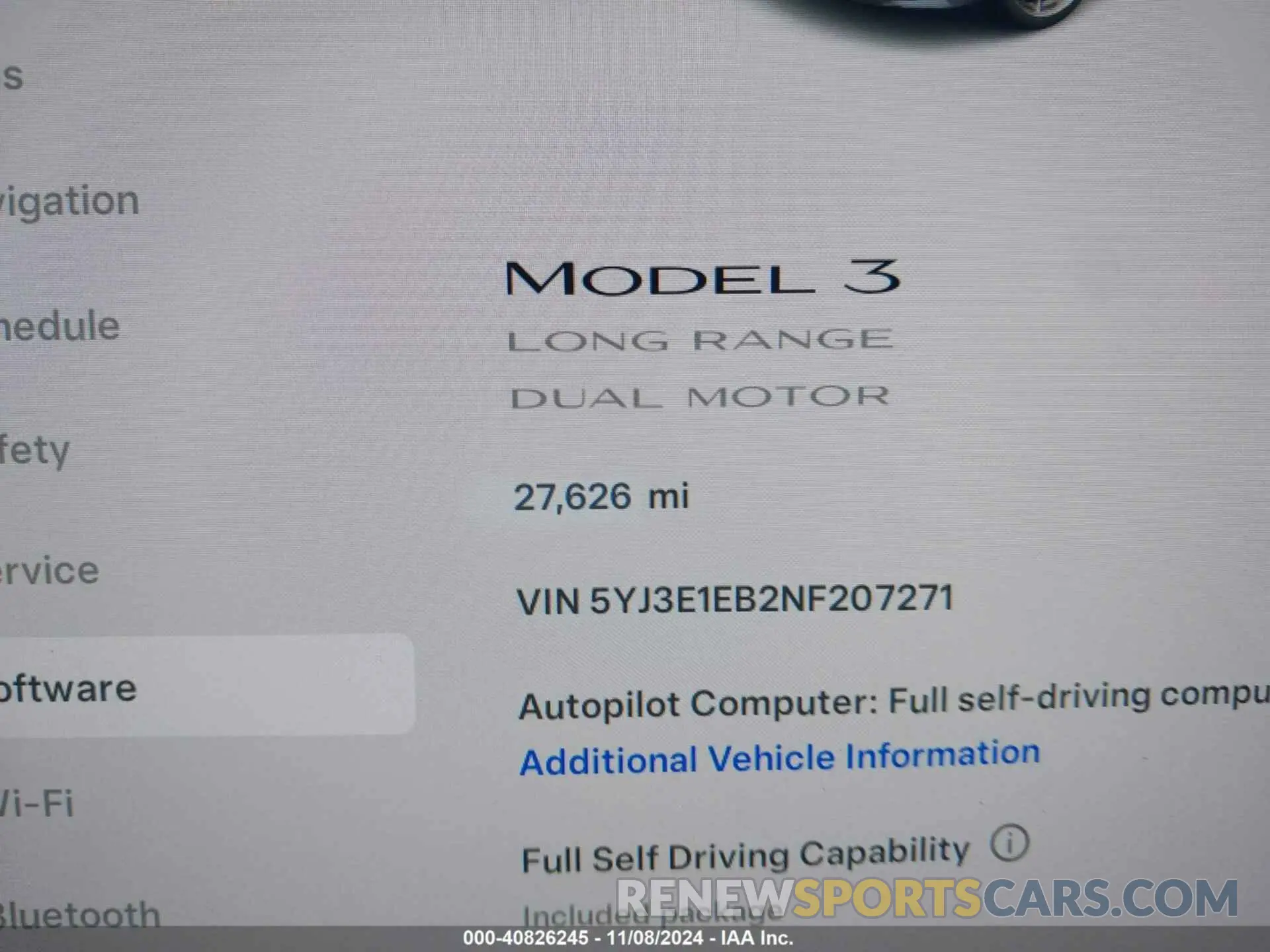 16 fotografías del automóvil dañado 5YJ3E1EB2NF207271 TESLA MODEL 3 2022
