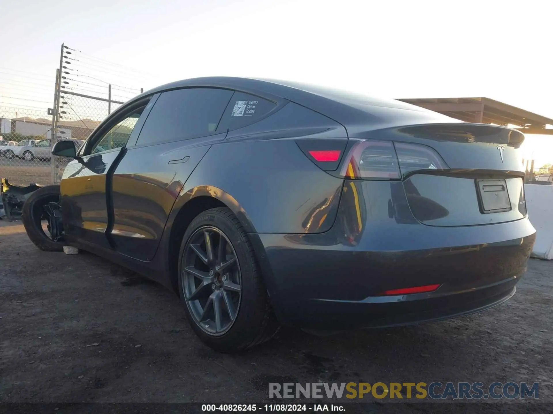 3 fotografías del automóvil dañado 5YJ3E1EB2NF207271 TESLA MODEL 3 2022