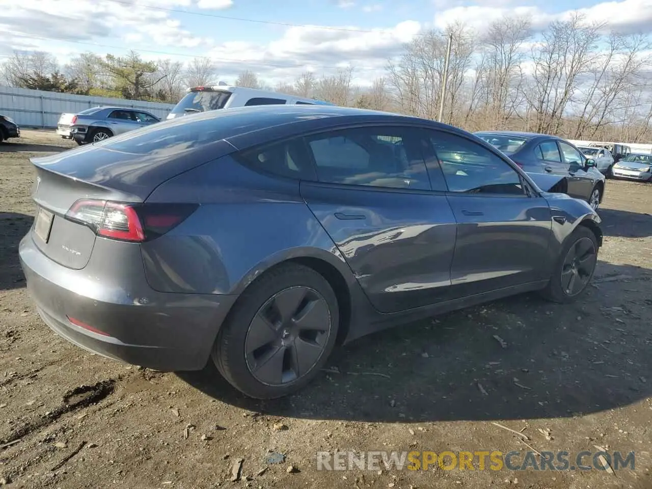 3 fotografías del automóvil dañado 5YJ3E1EB2NF261637 TESLA MODEL 3 2022