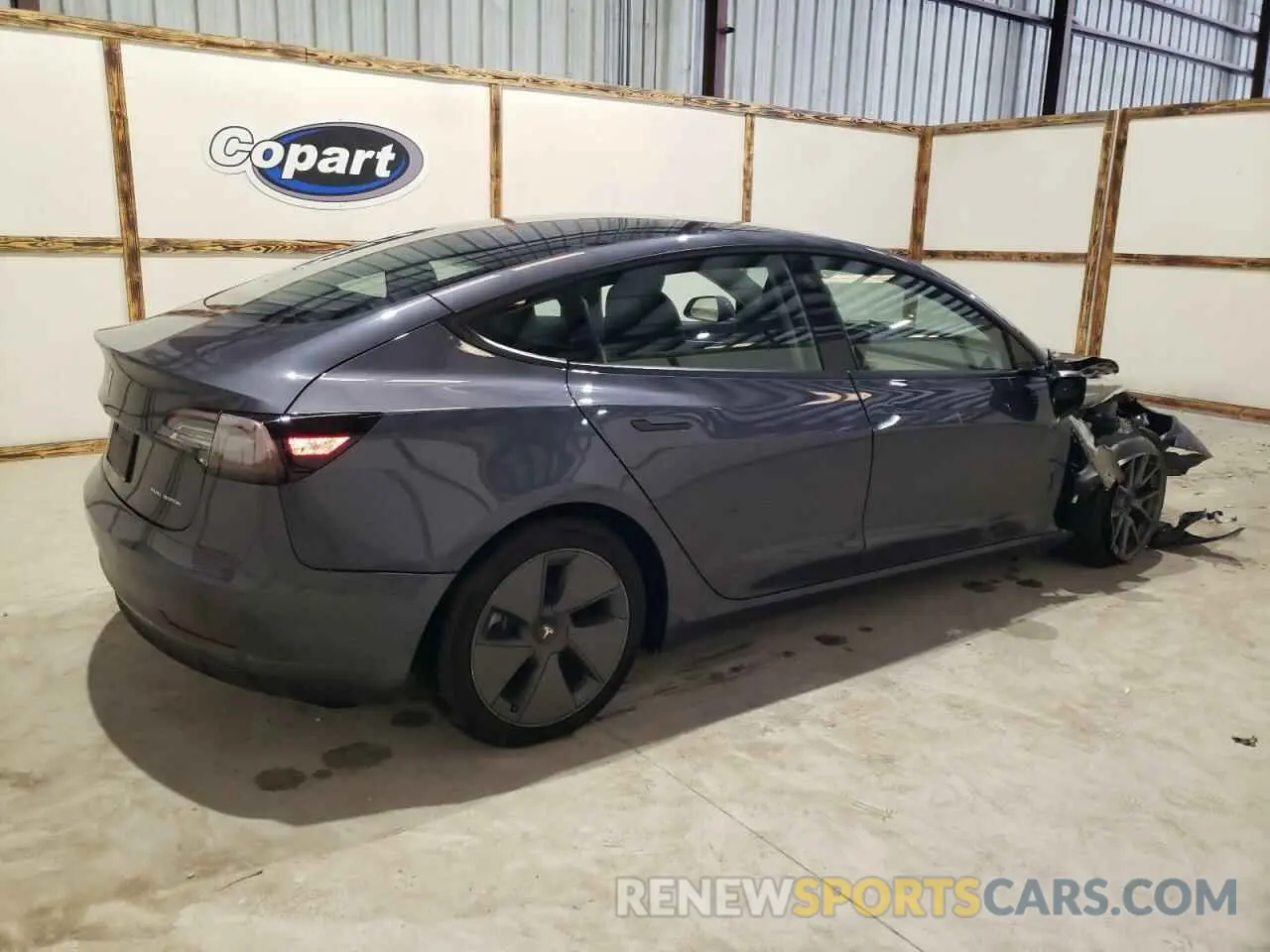 3 fotografías del automóvil dañado 5YJ3E1EB2NF286392 TESLA MODEL 3 2022