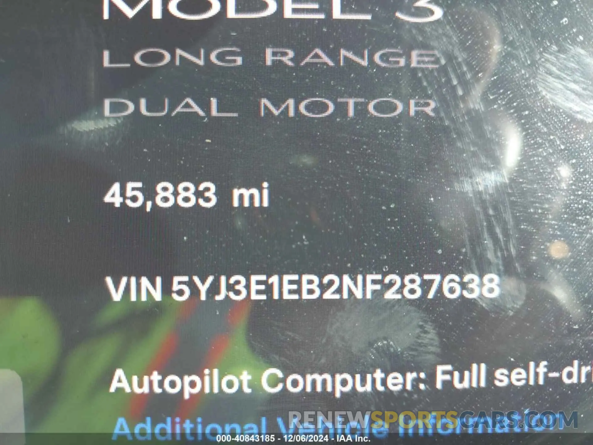 9 fotografías del automóvil dañado 5YJ3E1EB2NF287638 TESLA MODEL 3 2022