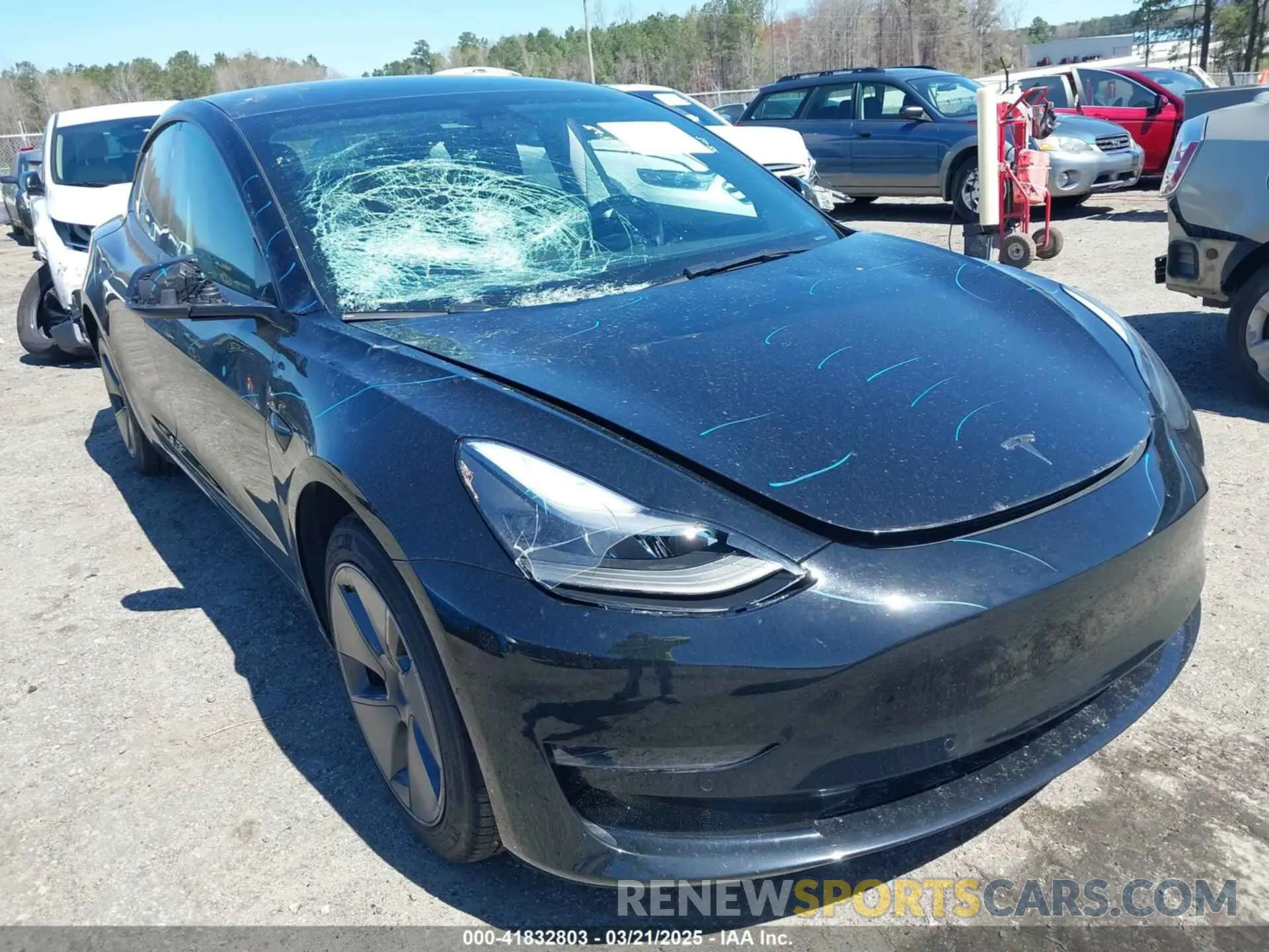 6 fotografías del automóvil dañado 5YJ3E1EB3NF104313 TESLA MODEL 3 2022