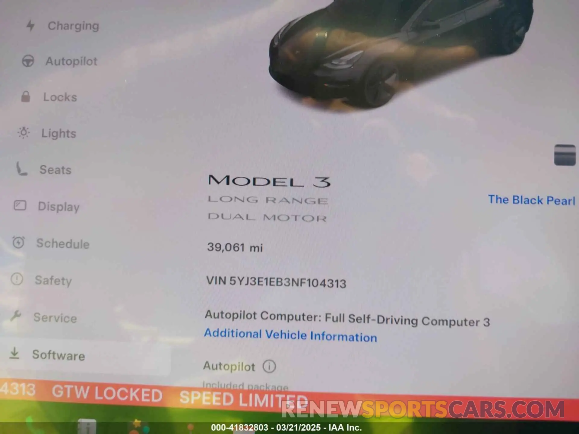 7 fotografías del automóvil dañado 5YJ3E1EB3NF104313 TESLA MODEL 3 2022