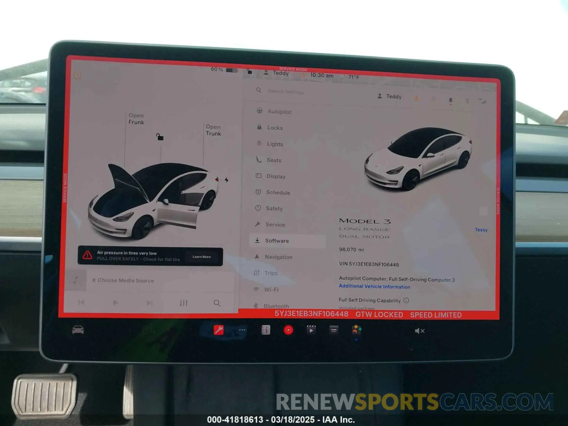 7 fotografías del automóvil dañado 5YJ3E1EB3NF106448 TESLA MODEL 3 2022