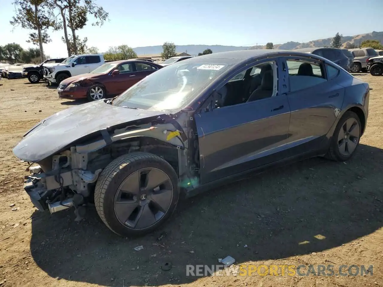 1 fotografías del automóvil dañado 5YJ3E1EB3NF123847 TESLA MODEL 3 2022