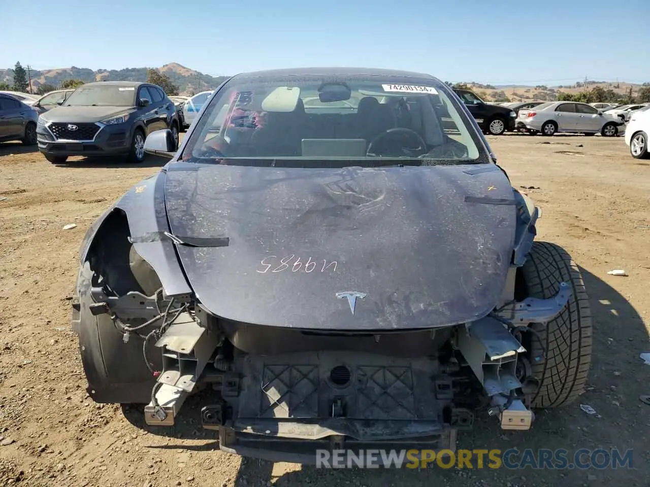 5 fotografías del automóvil dañado 5YJ3E1EB3NF123847 TESLA MODEL 3 2022