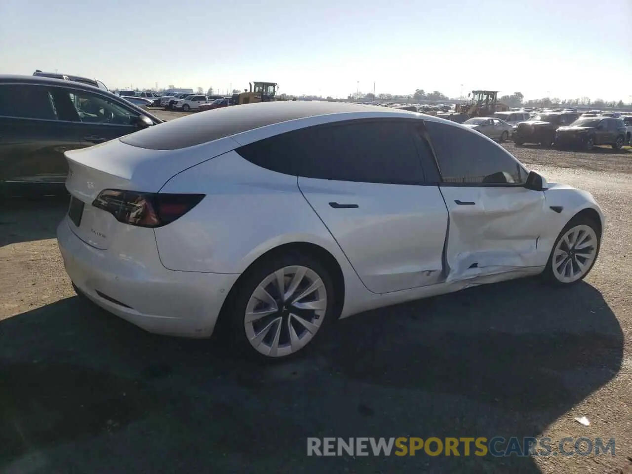 3 fotografías del automóvil dañado 5YJ3E1EB3NF130376 TESLA MODEL 3 2022