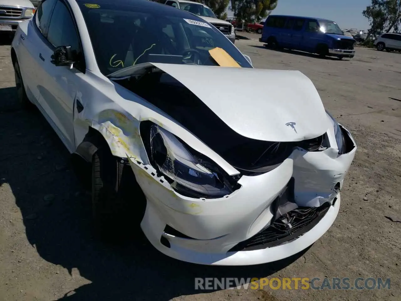 9 fotografías del automóvil dañado 5YJ3E1EB3NF132998 TESLA MODEL 3 2022