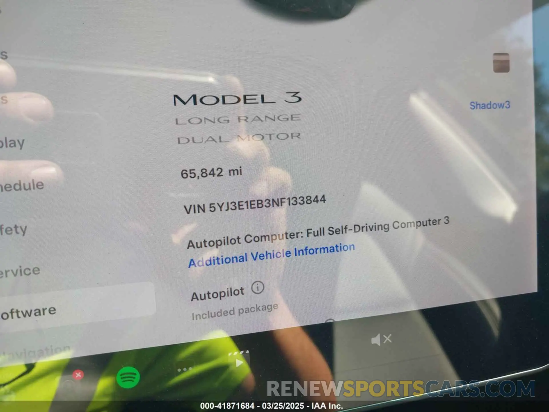 16 fotografías del automóvil dañado 5YJ3E1EB3NF133844 TESLA MODEL 3 2022