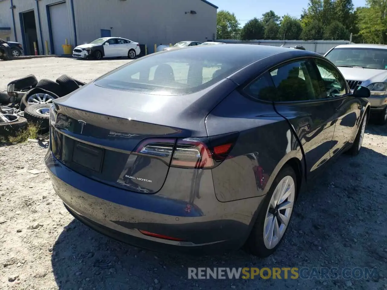 4 fotografías del automóvil dañado 5YJ3E1EB3NF164334 TESLA MODEL 3 2022
