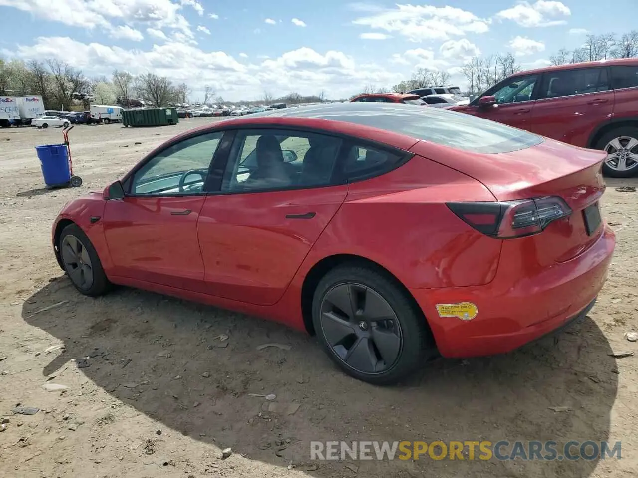 2 fotografías del automóvil dañado 5YJ3E1EB3NF180534 TESLA MODEL 3 2022