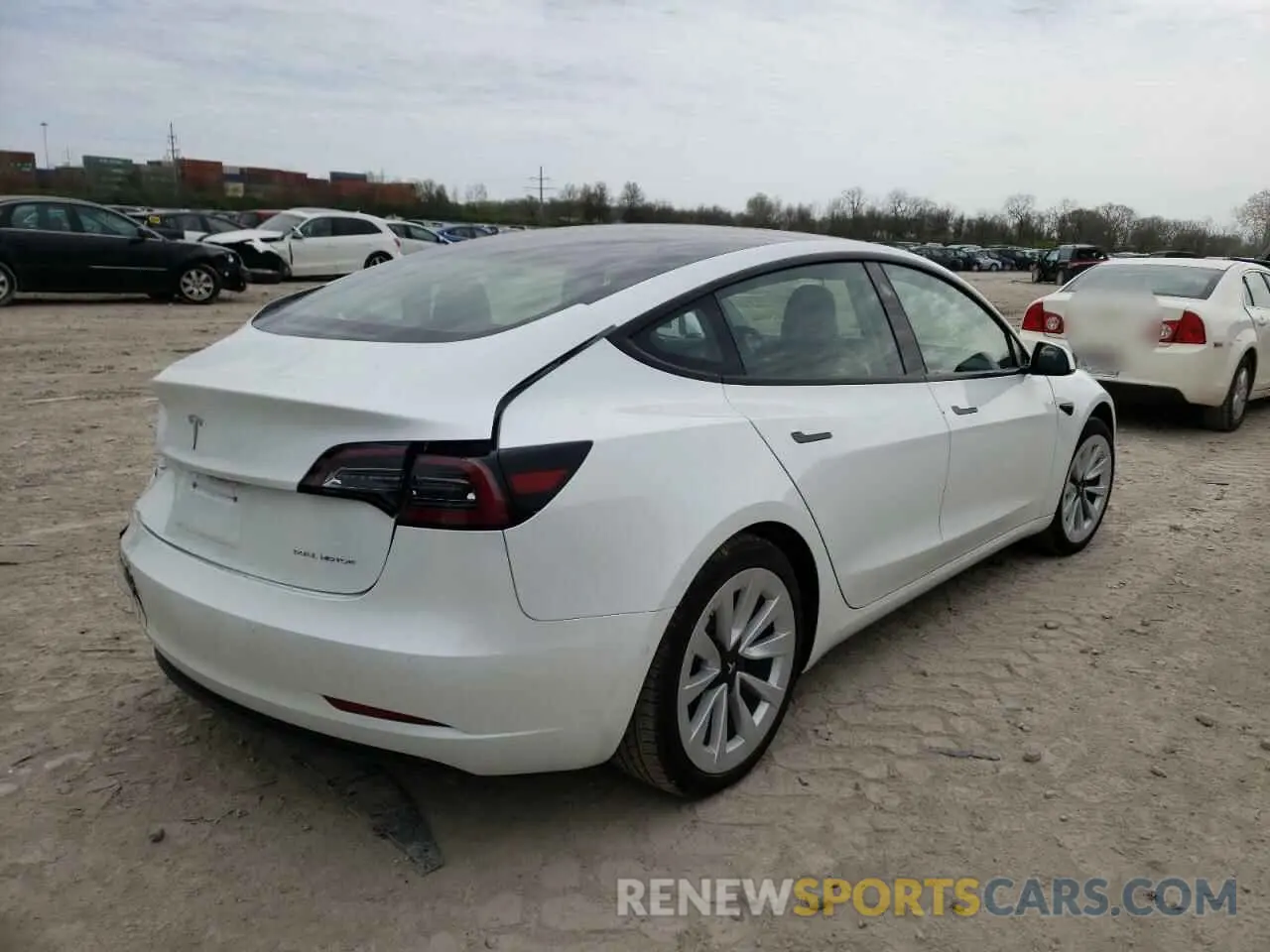 4 fotografías del automóvil dañado 5YJ3E1EB3NF181621 TESLA MODEL 3 2022