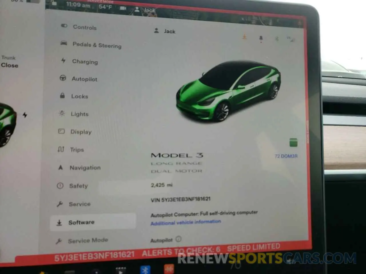 8 fotografías del automóvil dañado 5YJ3E1EB3NF181621 TESLA MODEL 3 2022