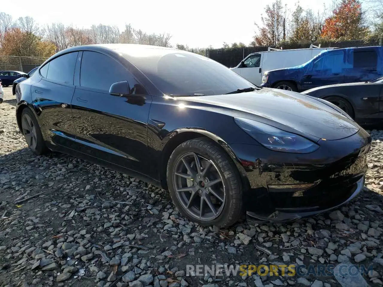 4 fotografías del automóvil dañado 5YJ3E1EB3NF183336 TESLA MODEL 3 2022