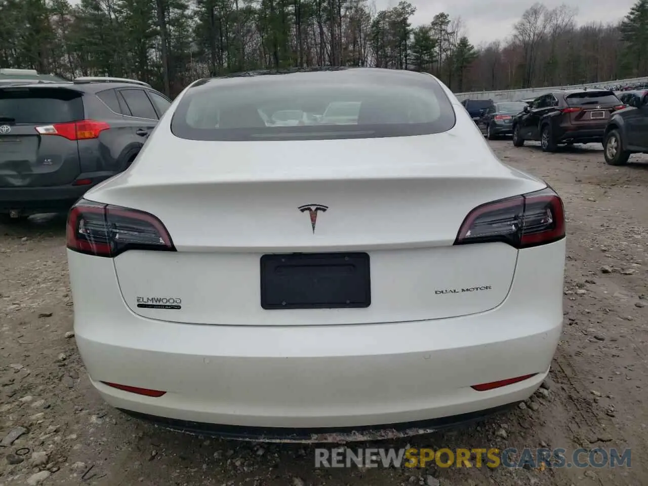 6 fotografías del automóvil dañado 5YJ3E1EB3NF195728 TESLA MODEL 3 2022