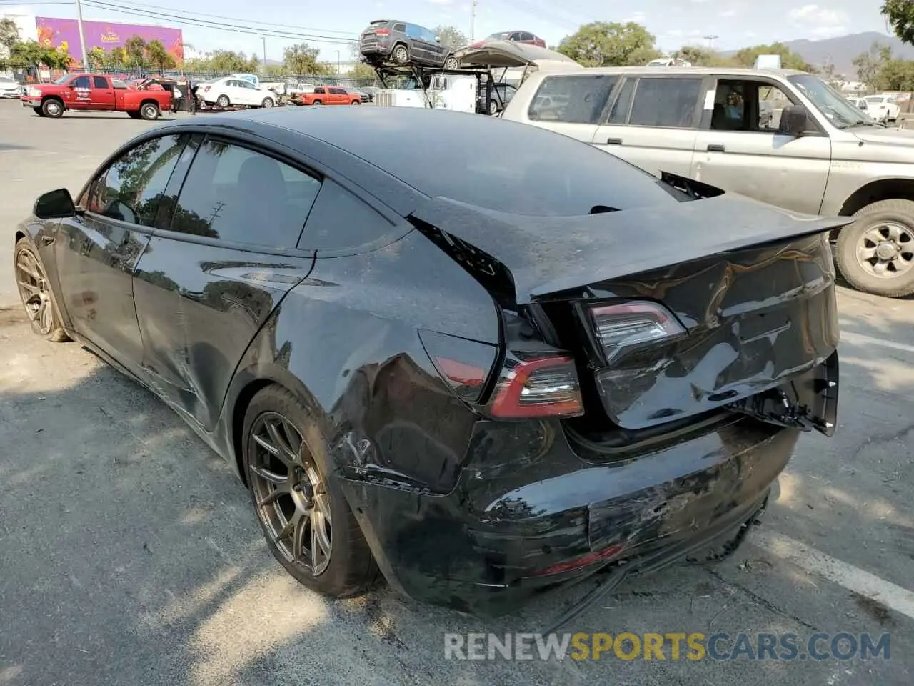 3 fotografías del automóvil dañado 5YJ3E1EB3NF233636 TESLA MODEL 3 2022