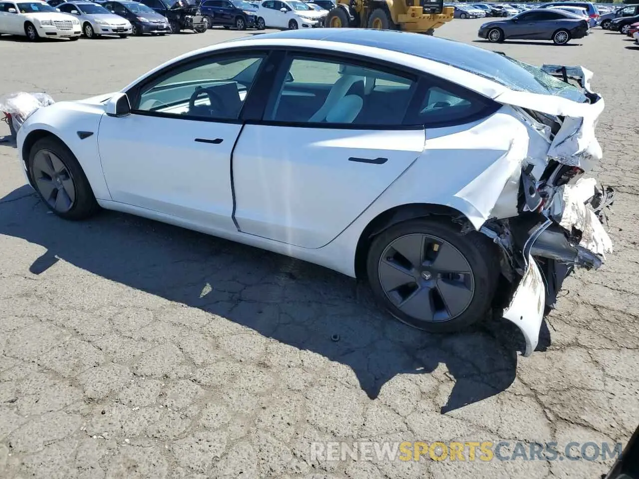 2 fotografías del automóvil dañado 5YJ3E1EB3NF249738 TESLA MODEL 3 2022
