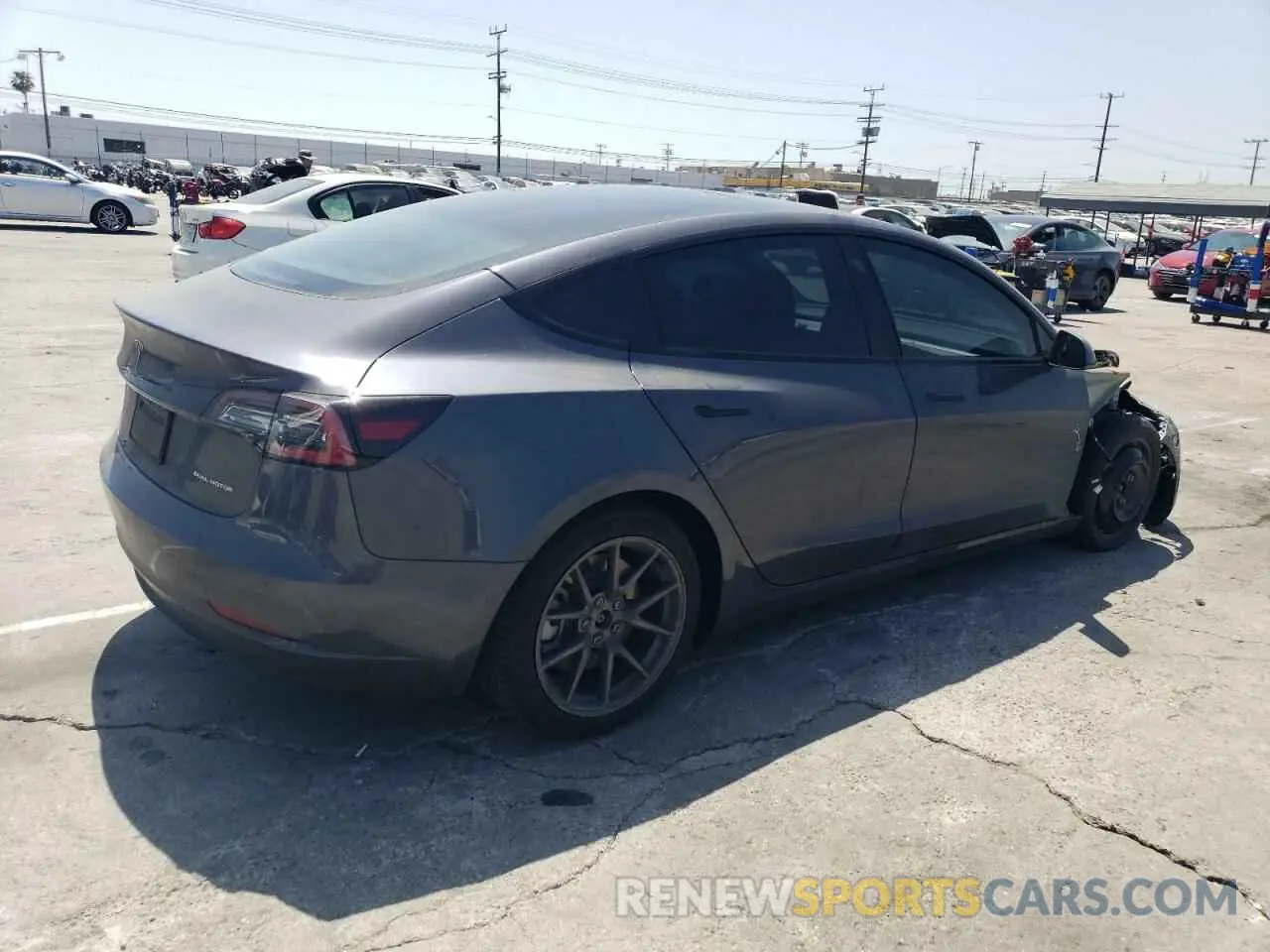 3 fotografías del automóvil dañado 5YJ3E1EB3NF274364 TESLA MODEL 3 2022