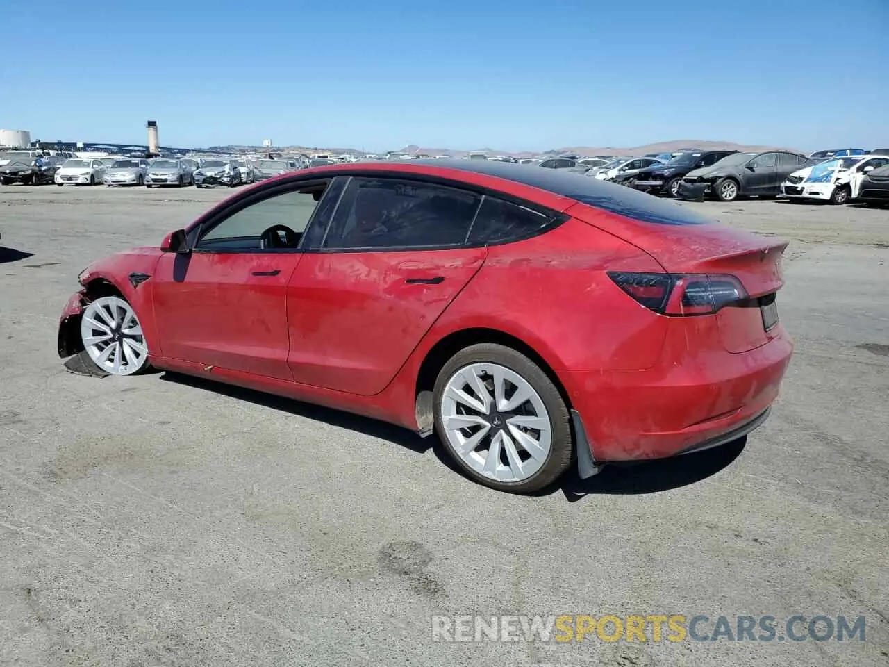 2 fotografías del automóvil dañado 5YJ3E1EB3NF295697 TESLA MODEL 3 2022