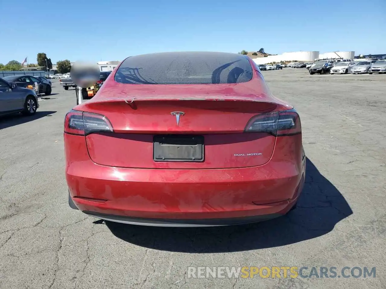 6 fotografías del automóvil dañado 5YJ3E1EB3NF295697 TESLA MODEL 3 2022