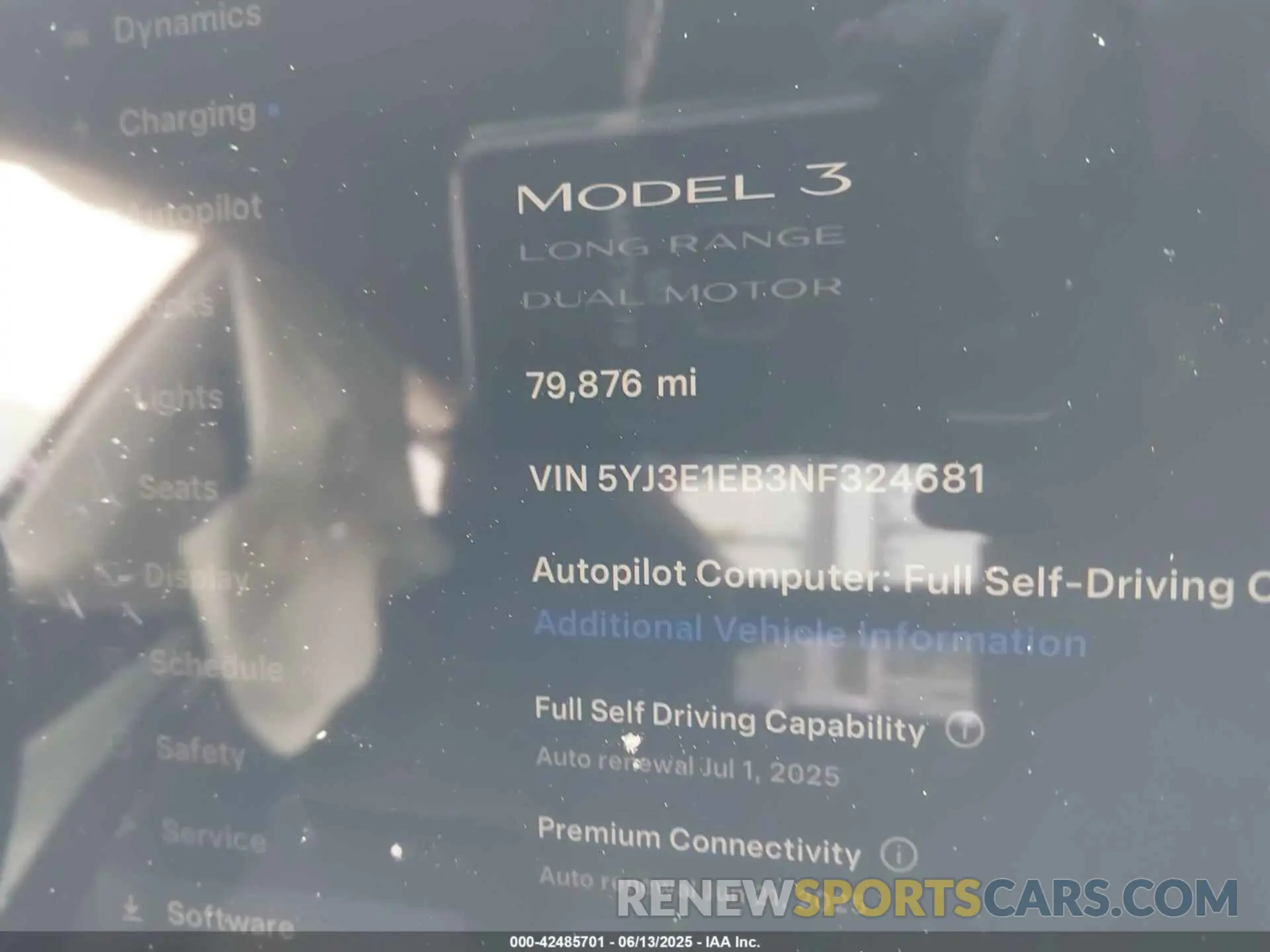 7 fotografías del automóvil dañado 5YJ3E1EB3NF324681 TESLA MODEL 3 2022