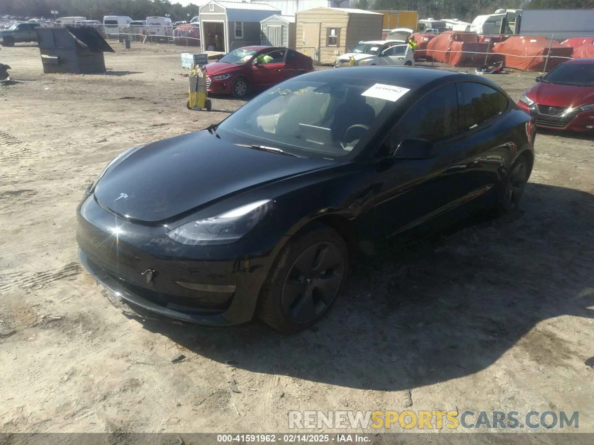 2 fotografías del automóvil dañado 5YJ3E1EB3NF334059 TESLA MODEL 3 2022