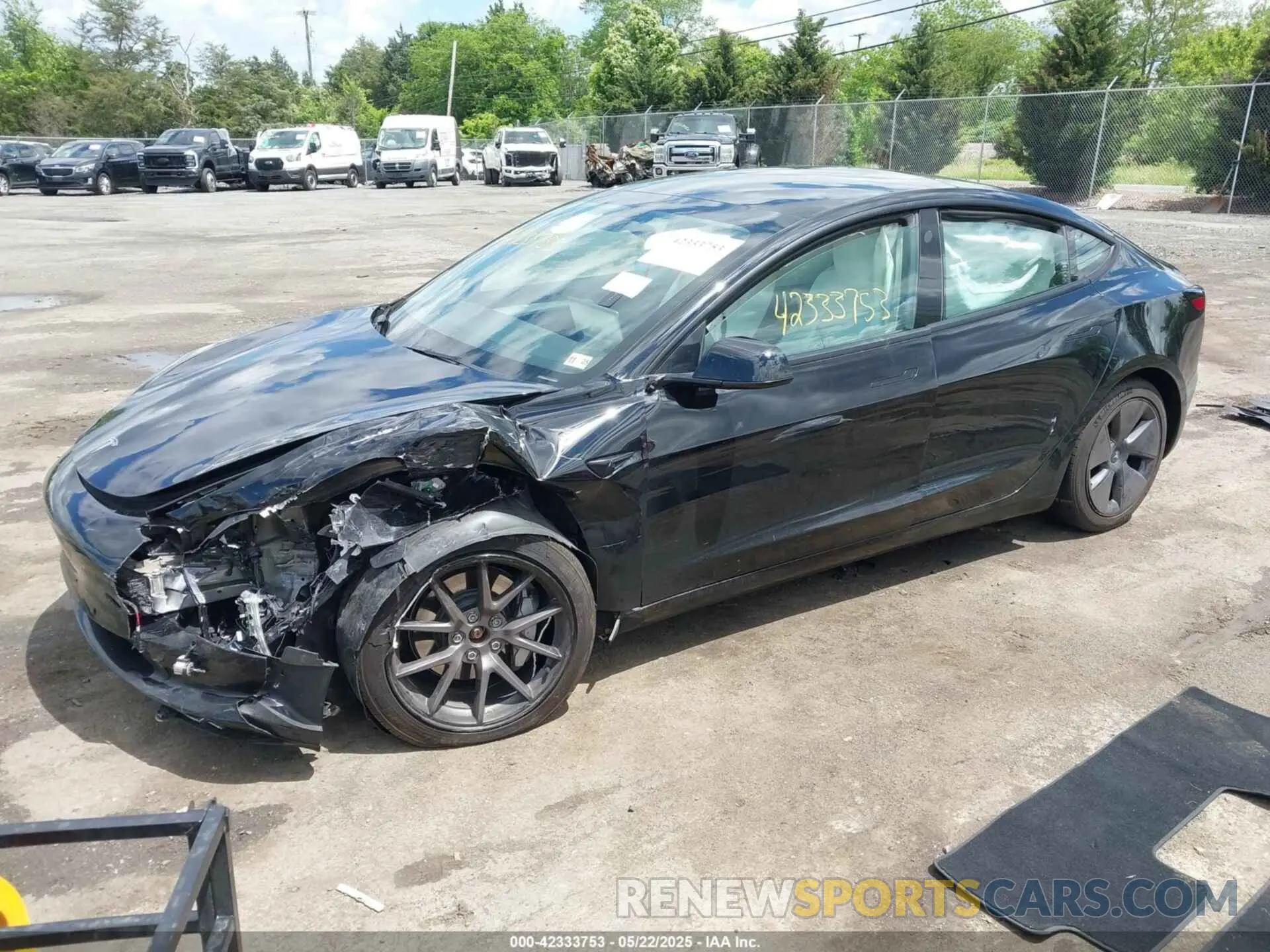 2 fotografías del automóvil dañado 5YJ3E1EB4NF120875 TESLA MODEL 3 2022