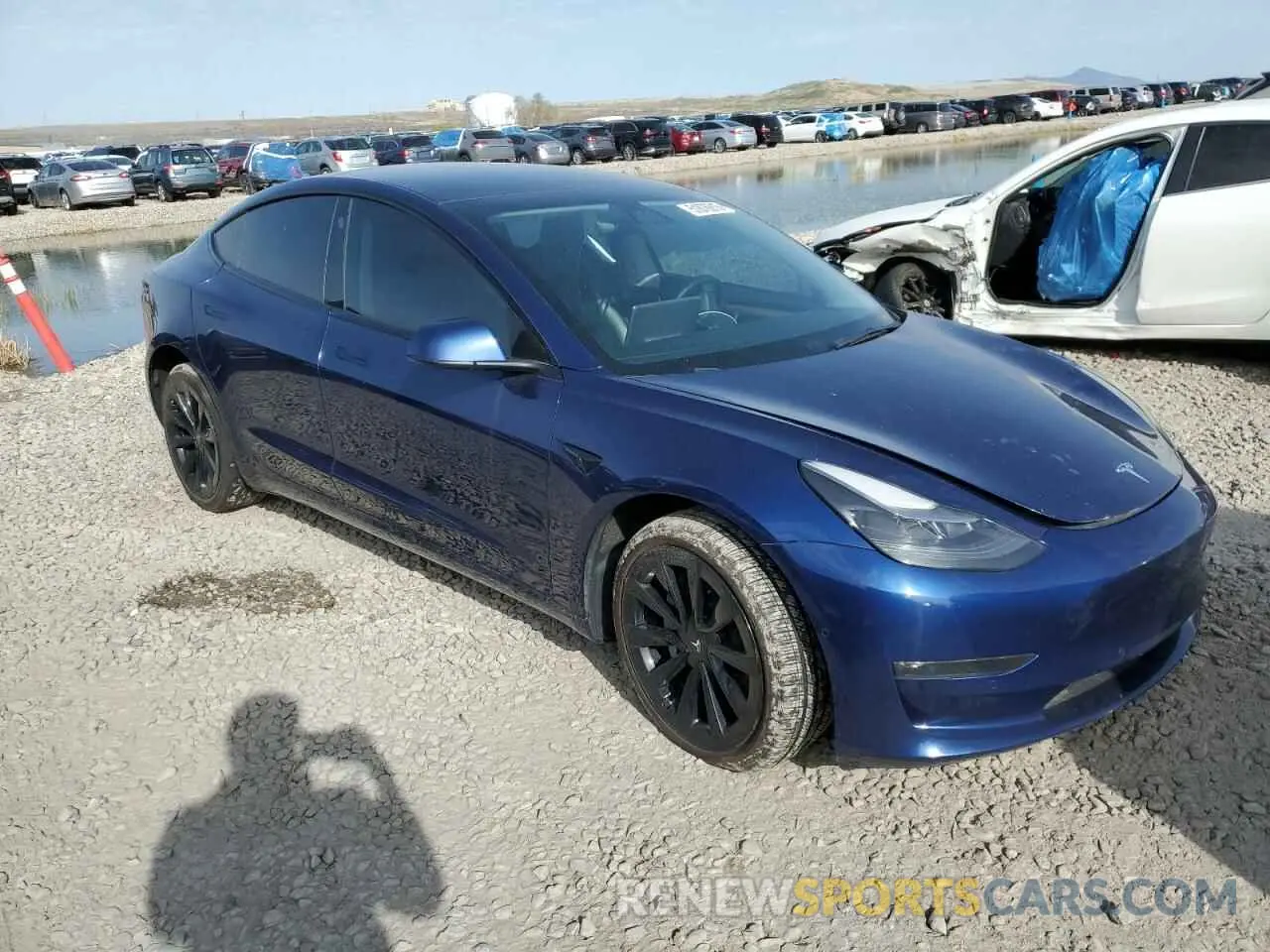 4 fotografías del automóvil dañado 5YJ3E1EB4NF143959 TESLA MODEL 3 2022